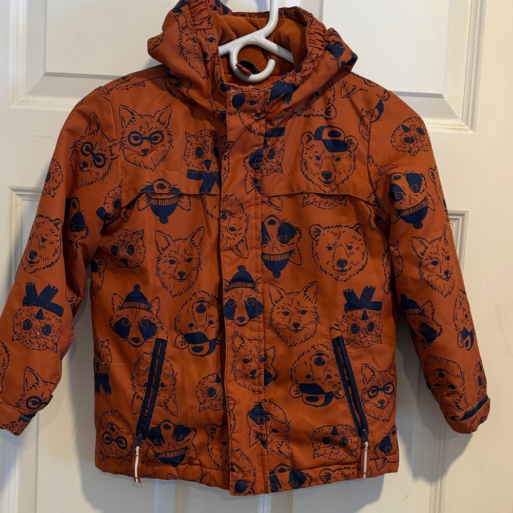 Cat & Jack Orange Animal Print Puffer Jacket
